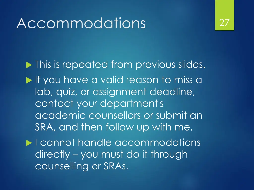 accommodations