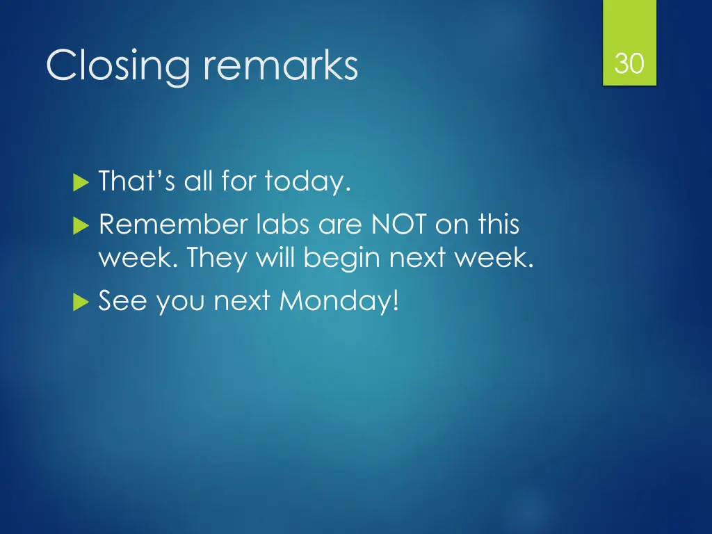 closing remarks