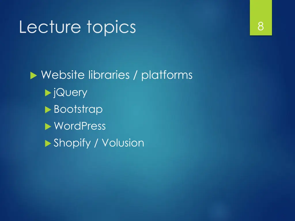 lecture topics 2
