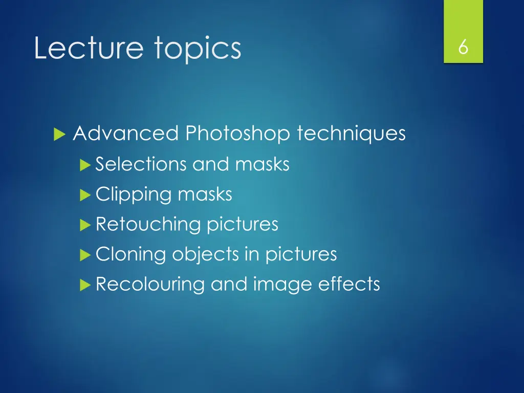 lecture topics