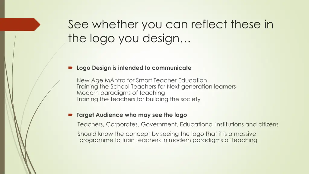 see whether you can reflect these in the logo