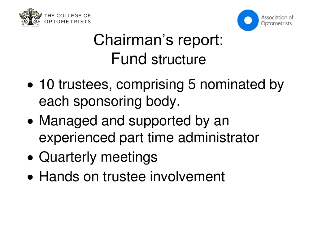 chairman s report fund structure