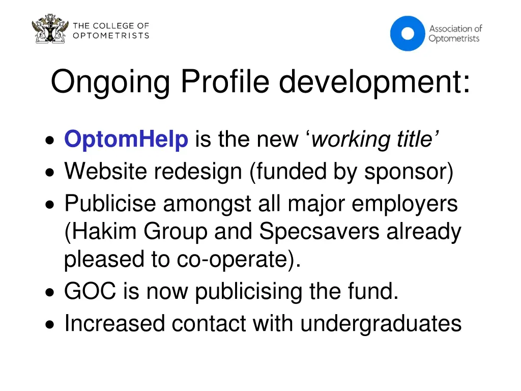 ongoing profile development