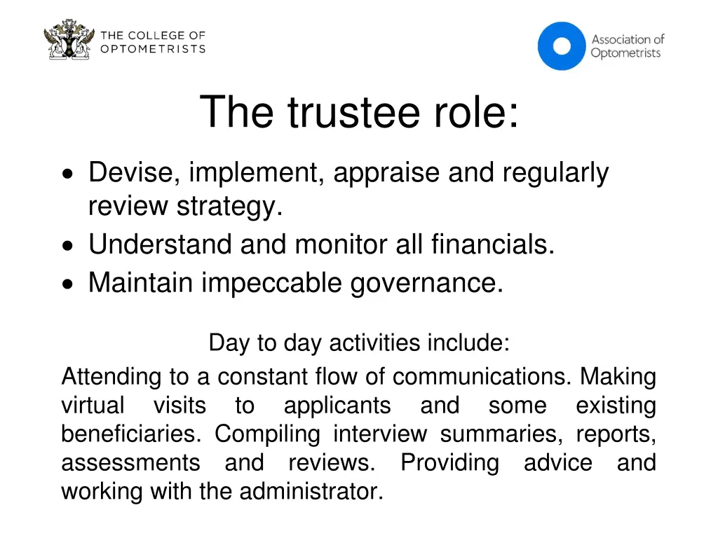 the trustee role