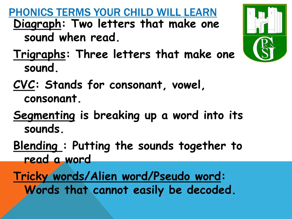 phonics terms your child will learn diagraph