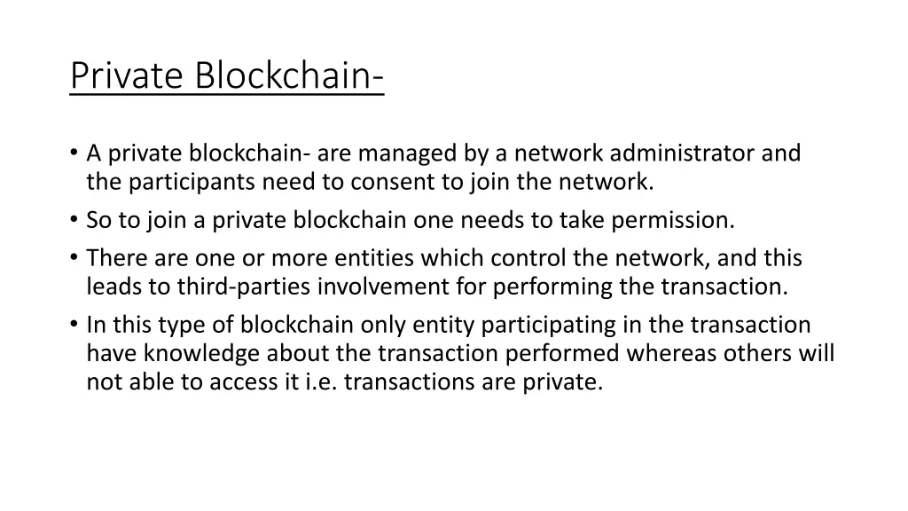 private blockchain