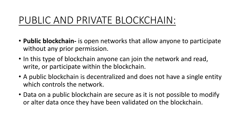 public and private blockchain
