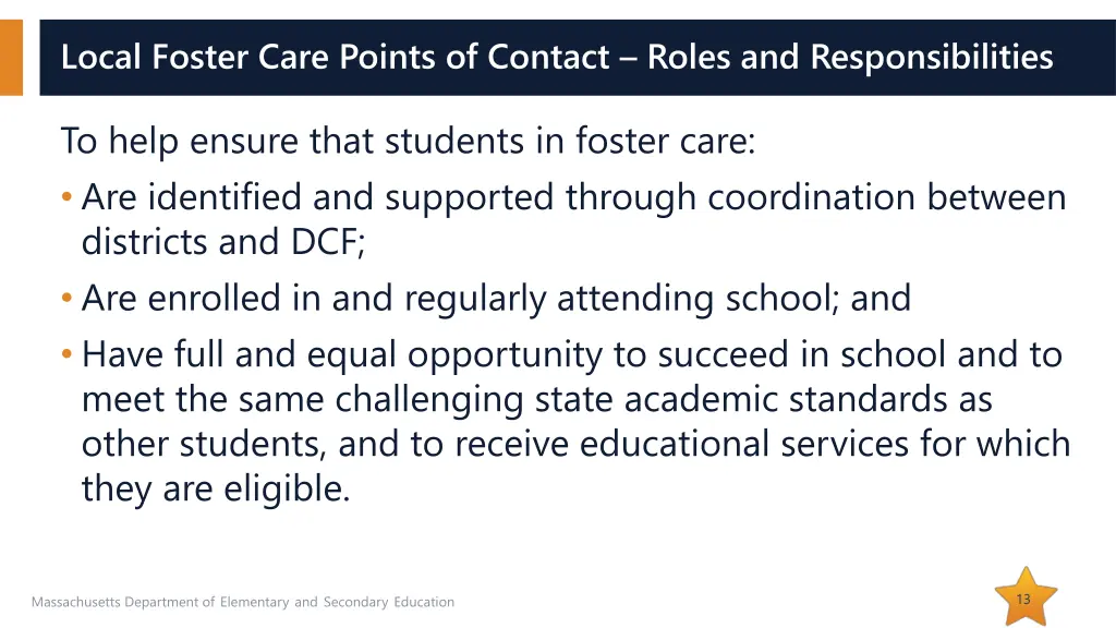 local foster care points of contact roles