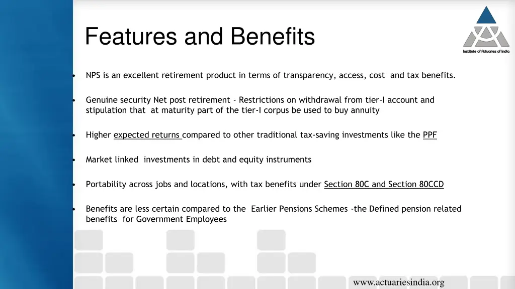 features and benefits