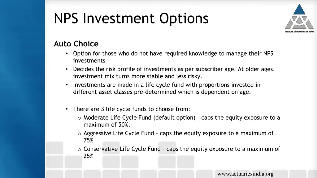 nps investment options