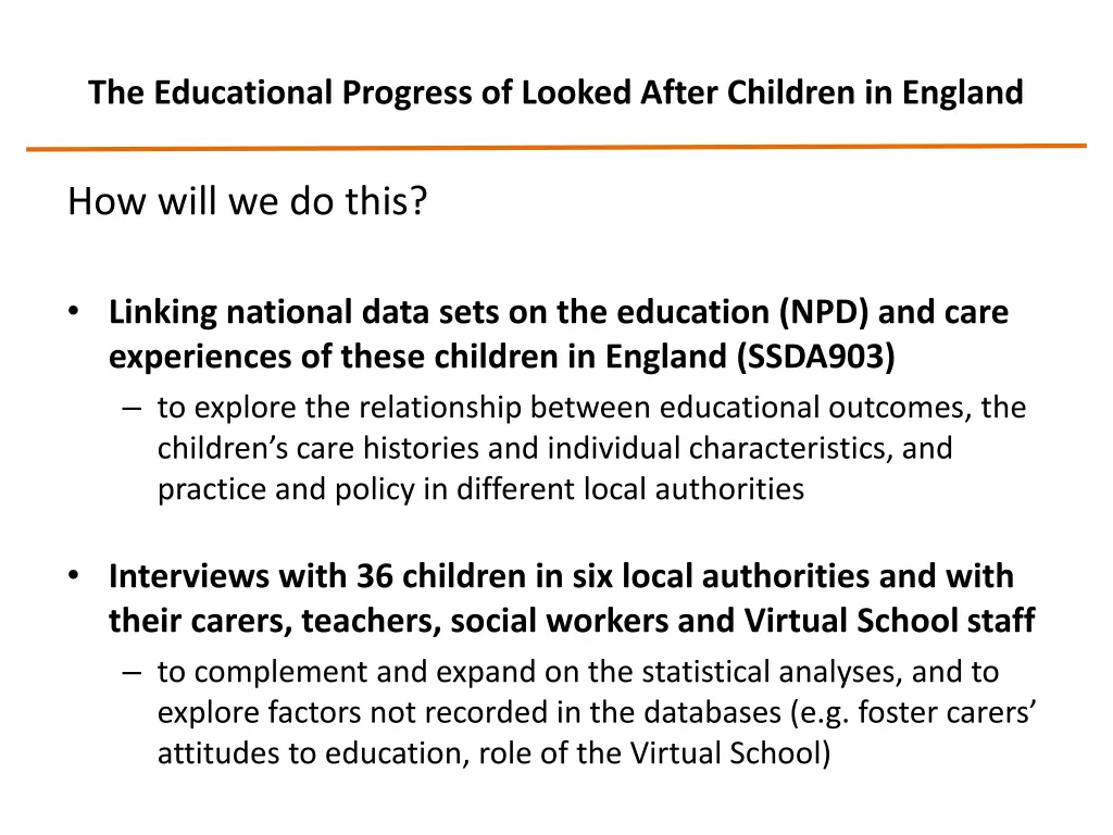 the educational progress of looked after children 1