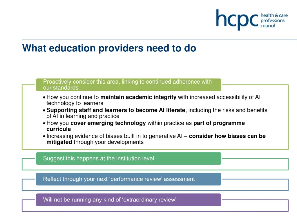 what education providers need to do