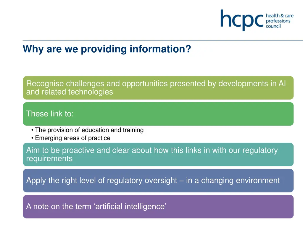 why are we providing information