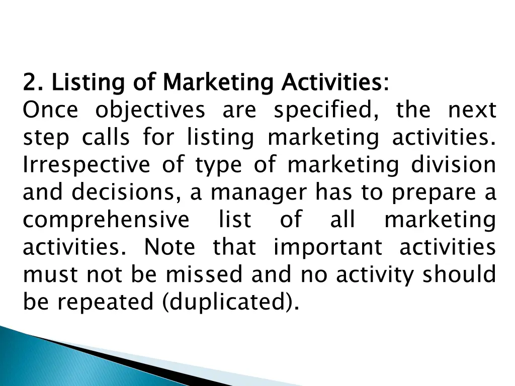 2 2 listing once objectives are specified