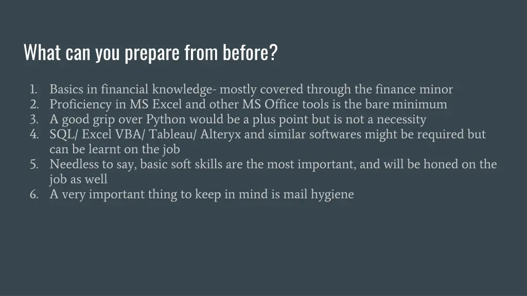 what can you prepare from before