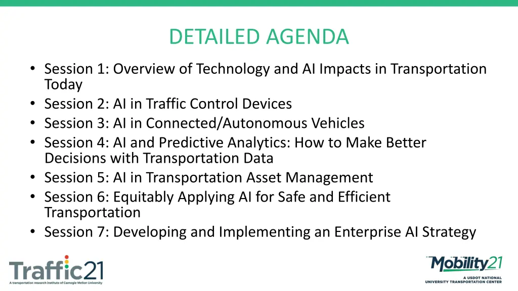 detailed agenda
