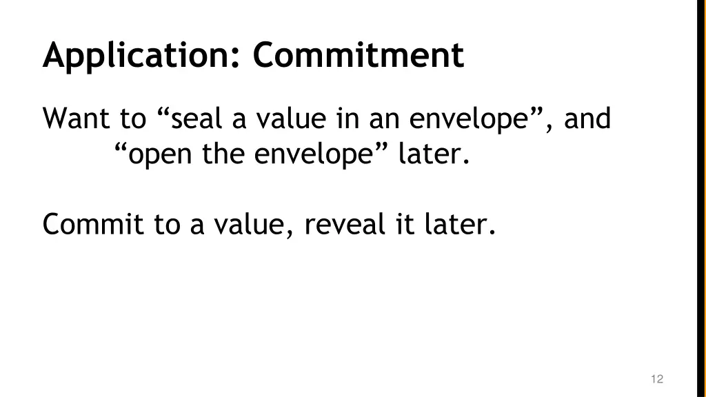 application commitment