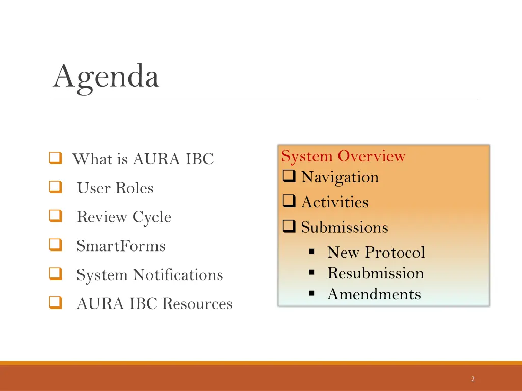 agenda