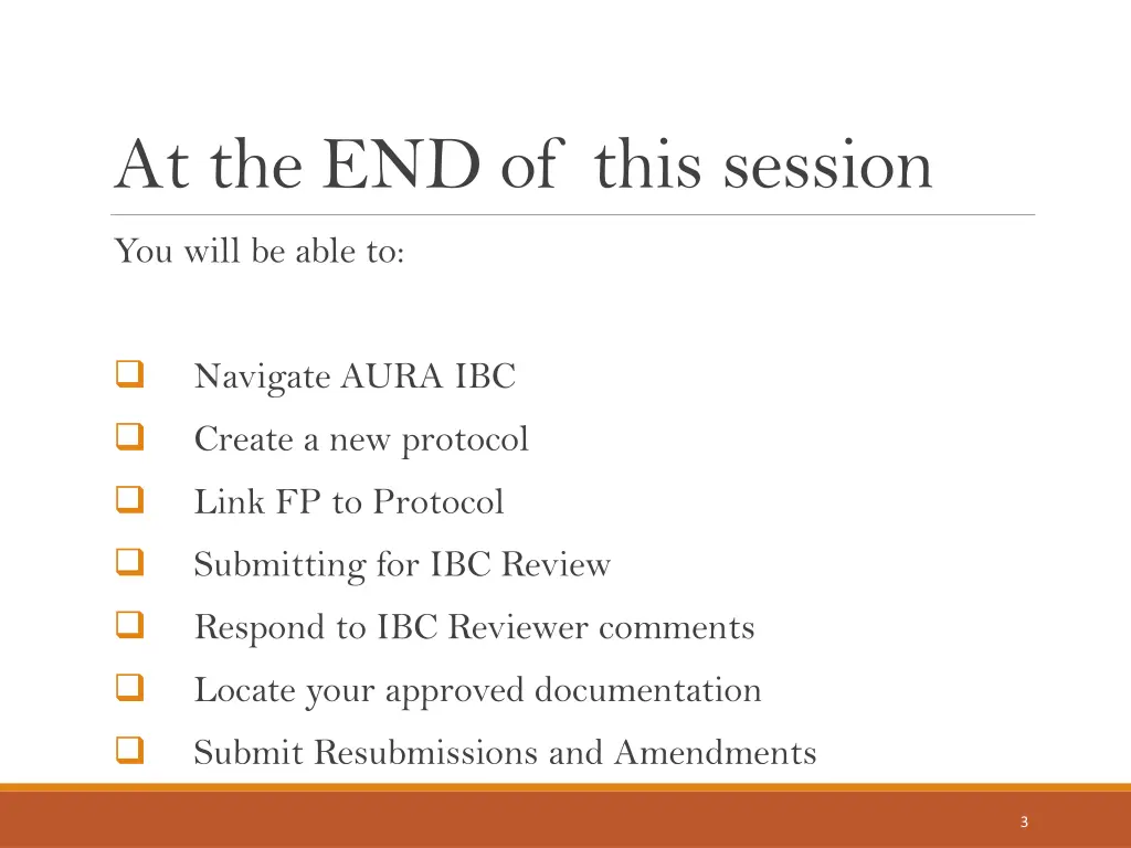 at the end of this session
