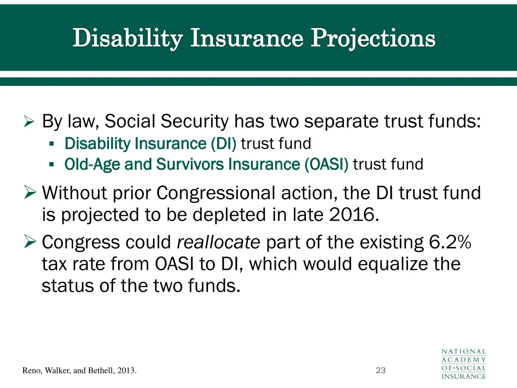 disability insurance projections