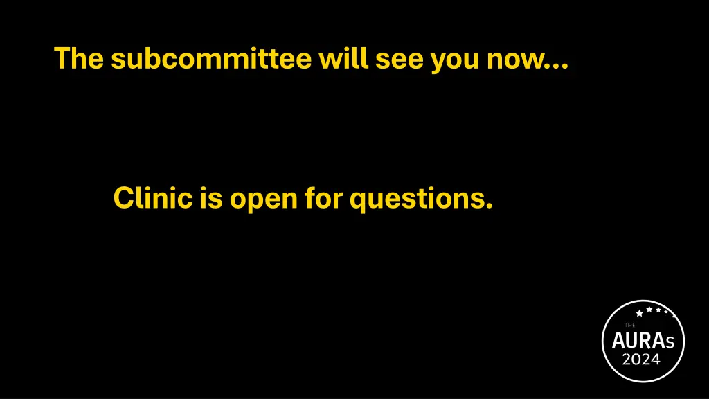 the subcommittee will see you now