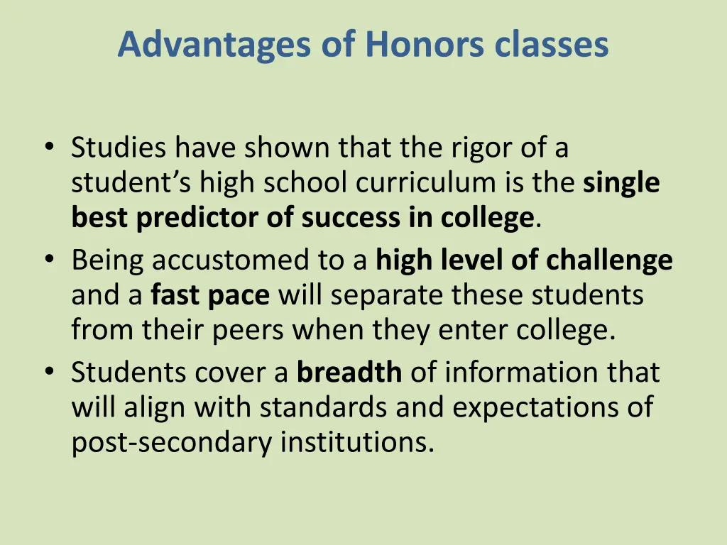 advantages of honors classes