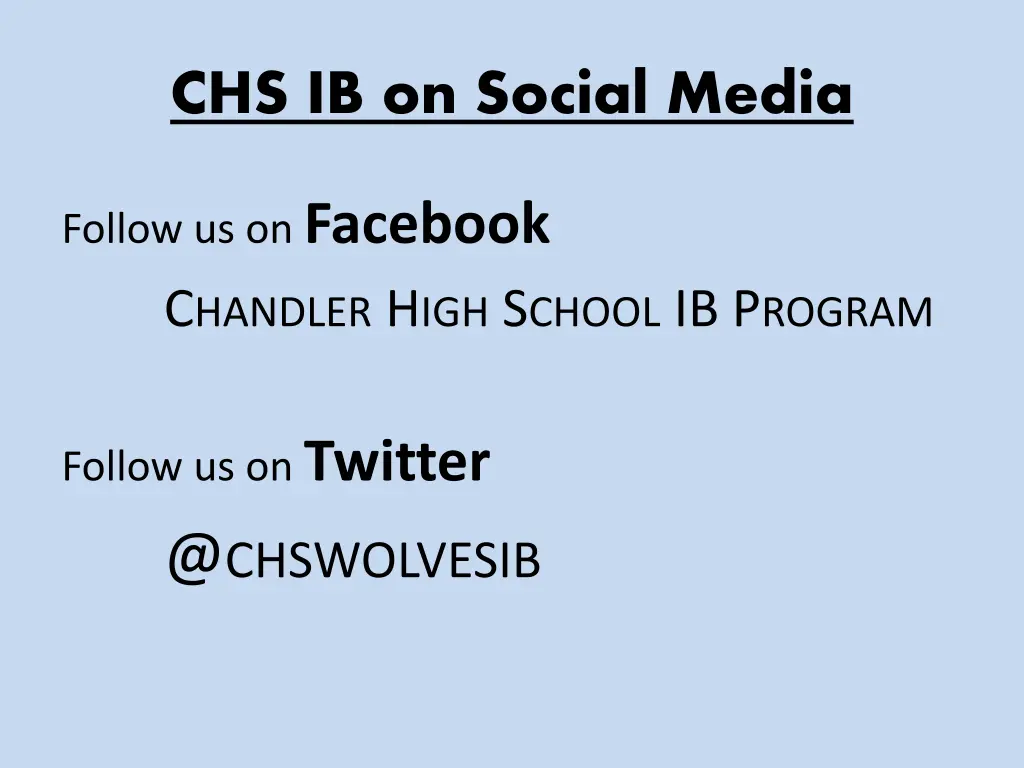 chs ib on social media