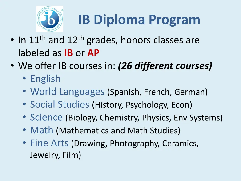 ib diploma program