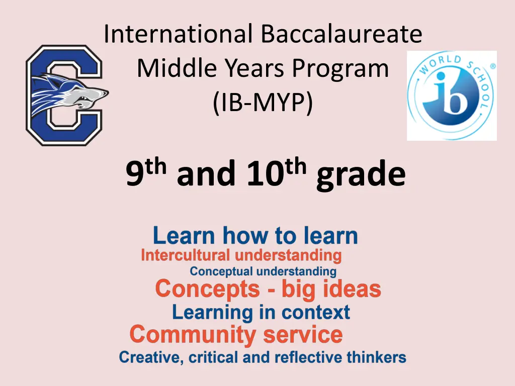 international baccalaureate middle years program