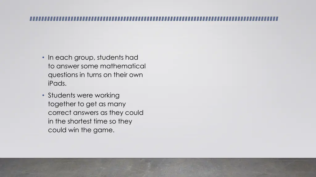 in each group students had to answer some