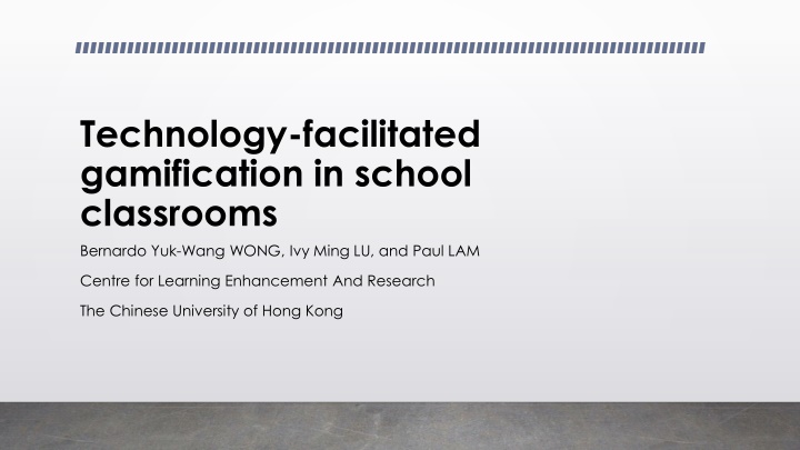 technology facilitated gamification in school