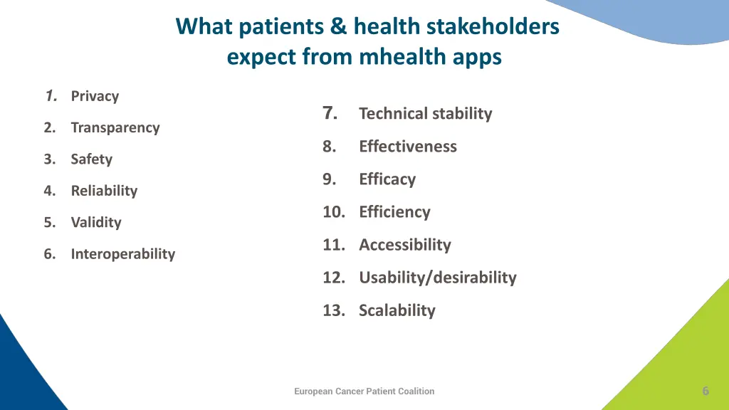 what patients health stakeholders expect from