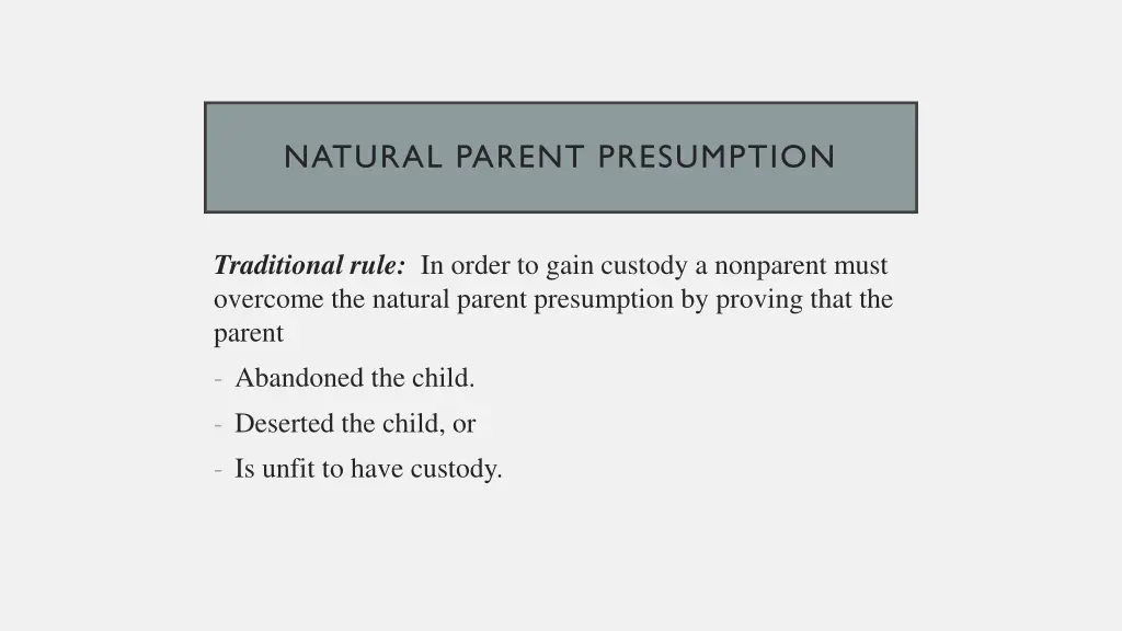 natural parent presumption
