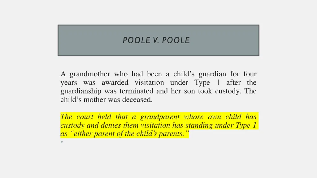 poole v poole 1
