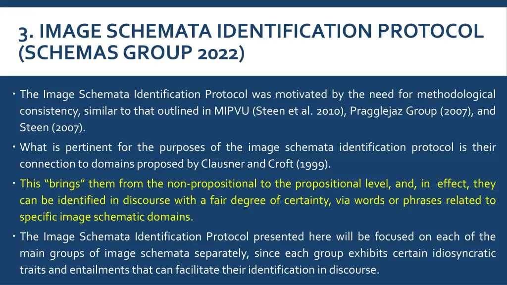 3 image schemata identification protocol schemas