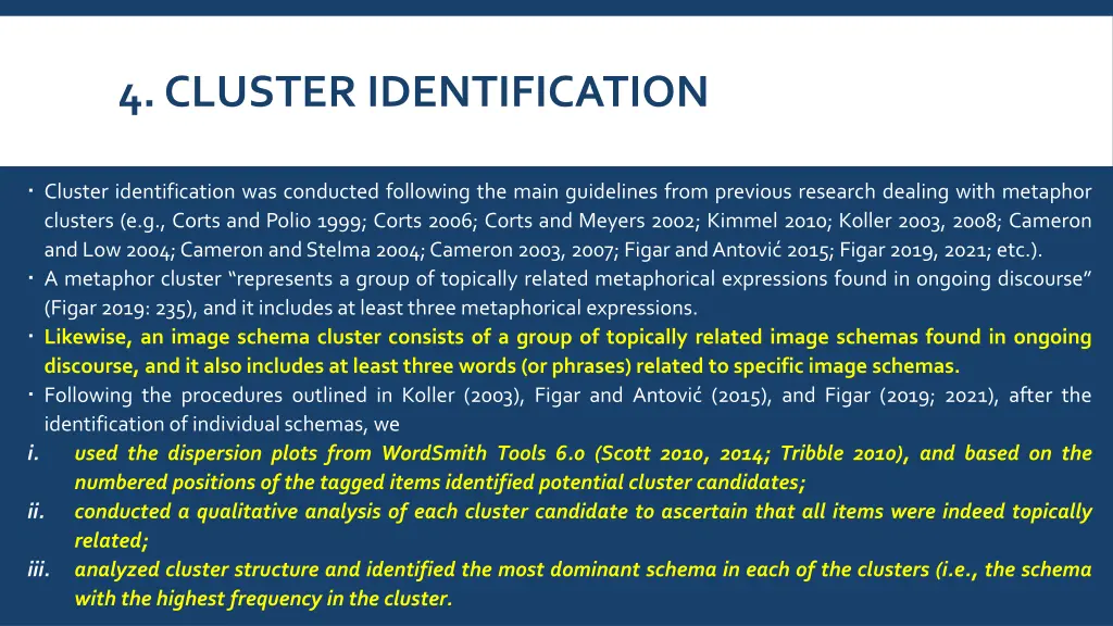4 cluster identification