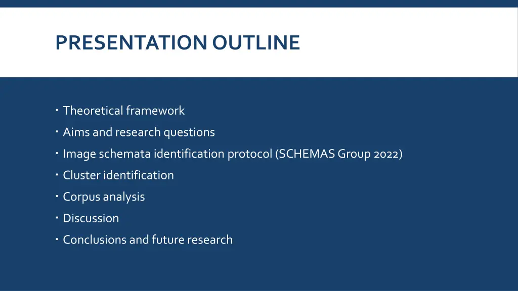 presentation outline