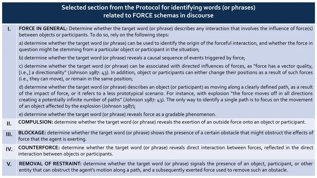 selected section from the protocol