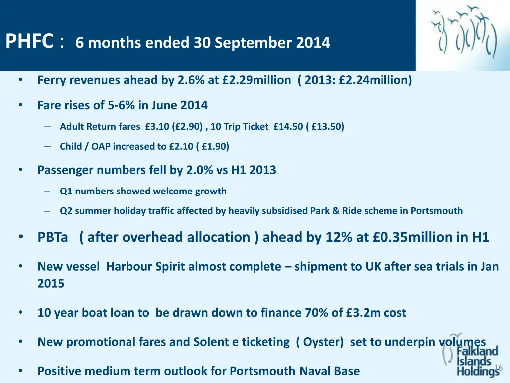 phfc 6 months ended 30 september 2014