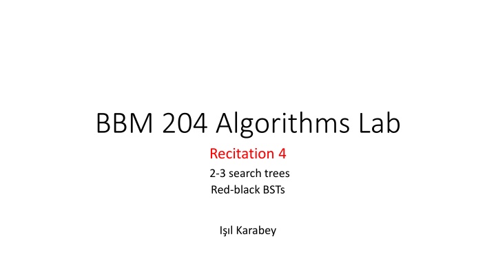 bbm 204 algorithms lab recitation 4 2 3 search