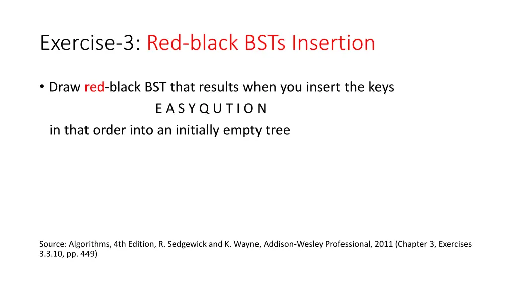 exercise 3 red black bsts insertion