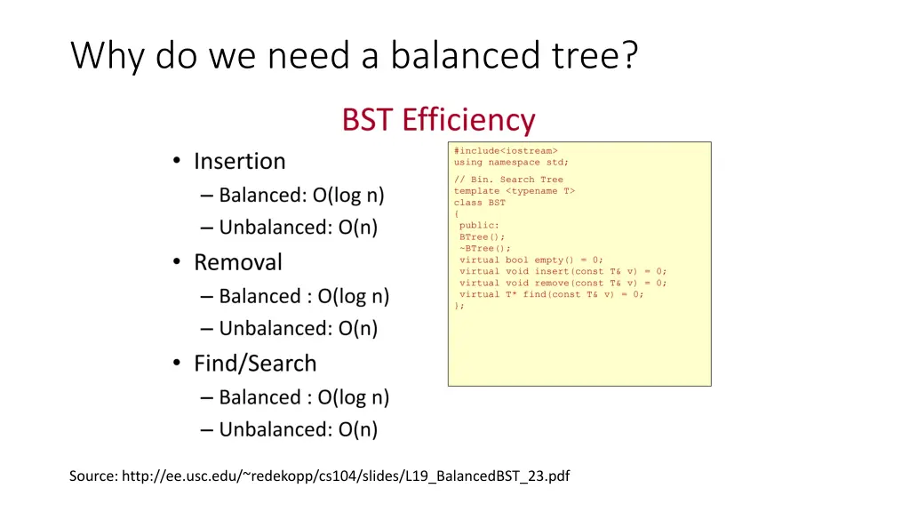 why do we need a balanced tree