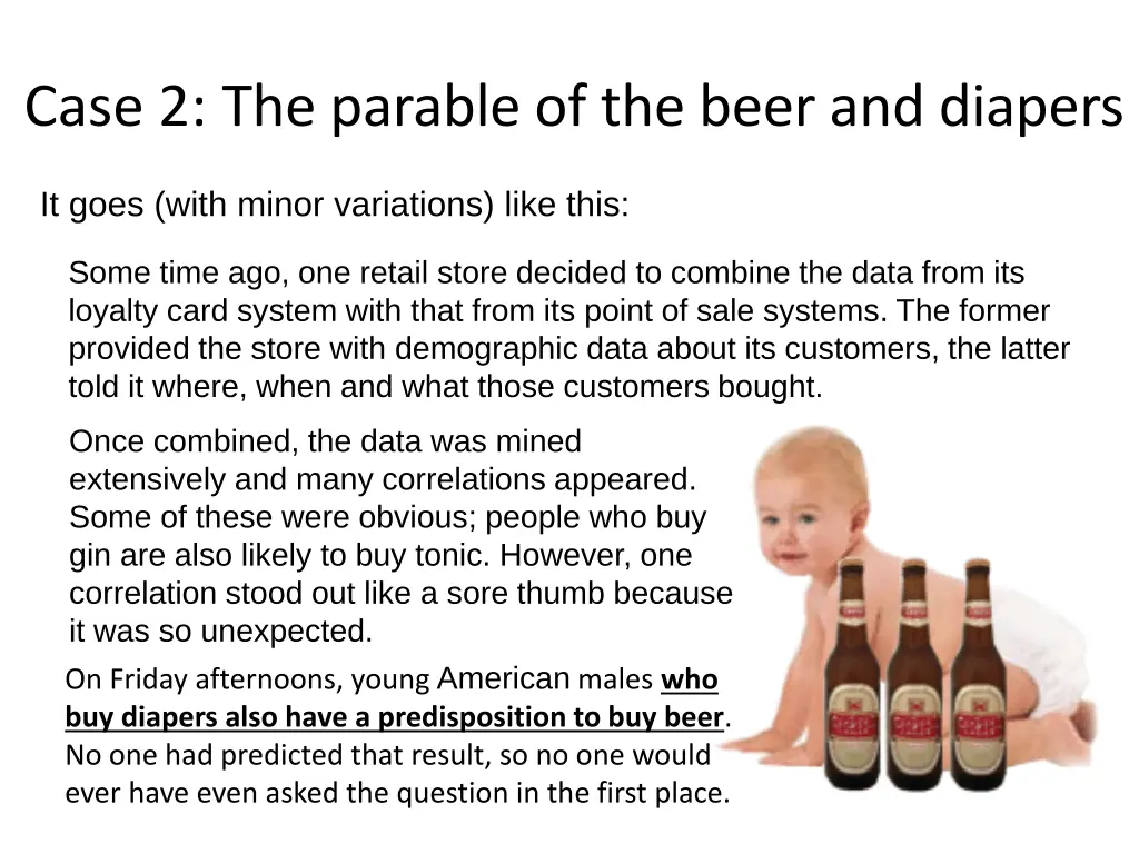 case 2 the parable of the beer and diapers