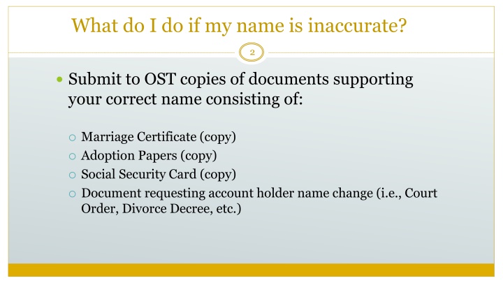 what do i do if my name is inaccurate
