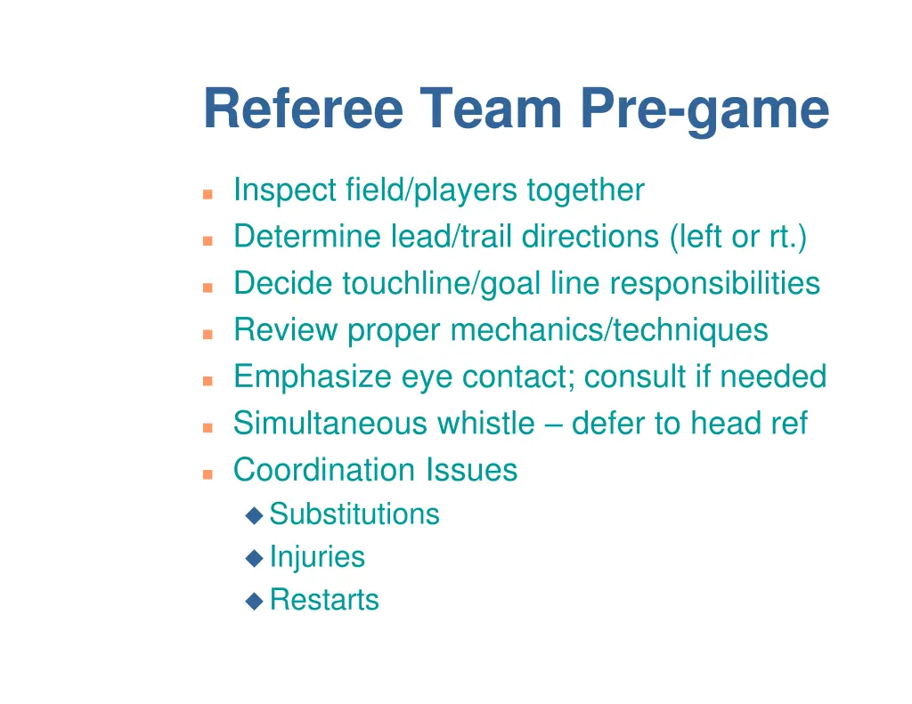 referee team pre game