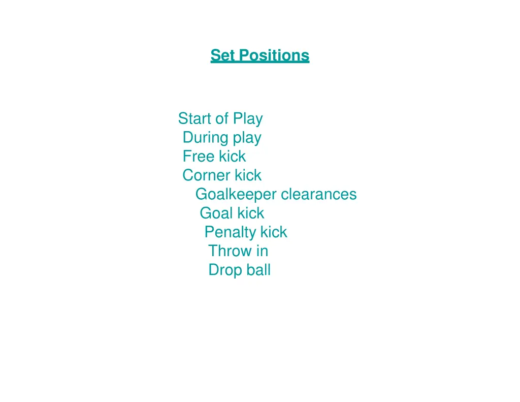 set positions