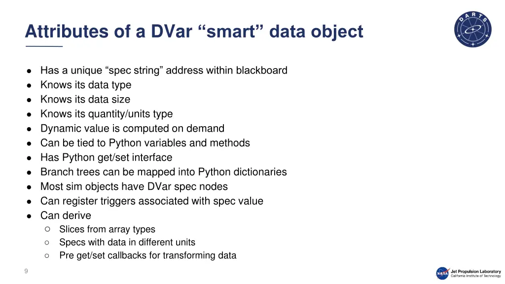 attributes of a dvar smart data object