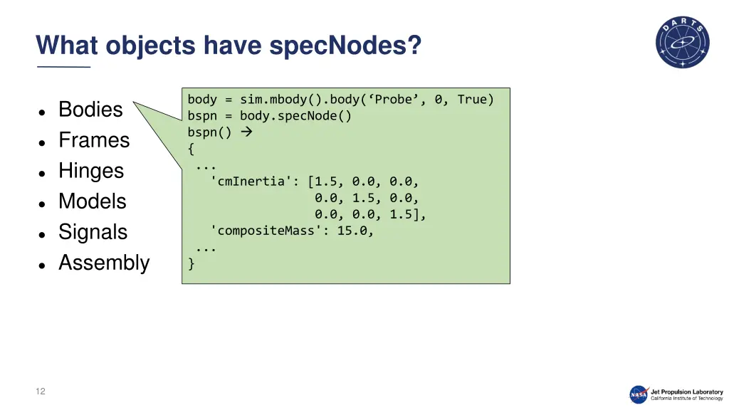 what objects have specnodes