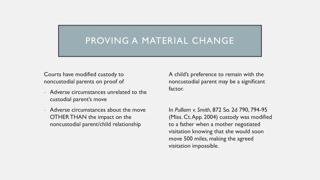 proving a material change