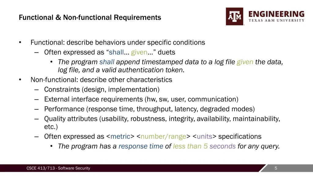functional non functional requirements